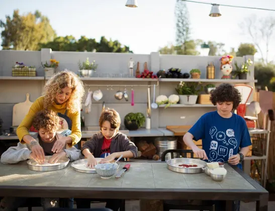 preparring-food-at-outdoor-kitchen